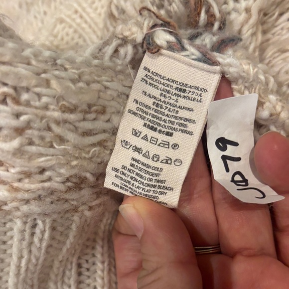 Free People Cream and Tan Cowl Neck Sweater - Picture 7 of 8